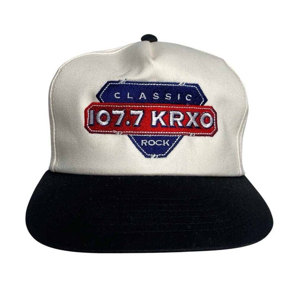 Vintage KRXO 107.7 FM Radio Station Classic Rock Snapback Hat Cap Oklahoma City